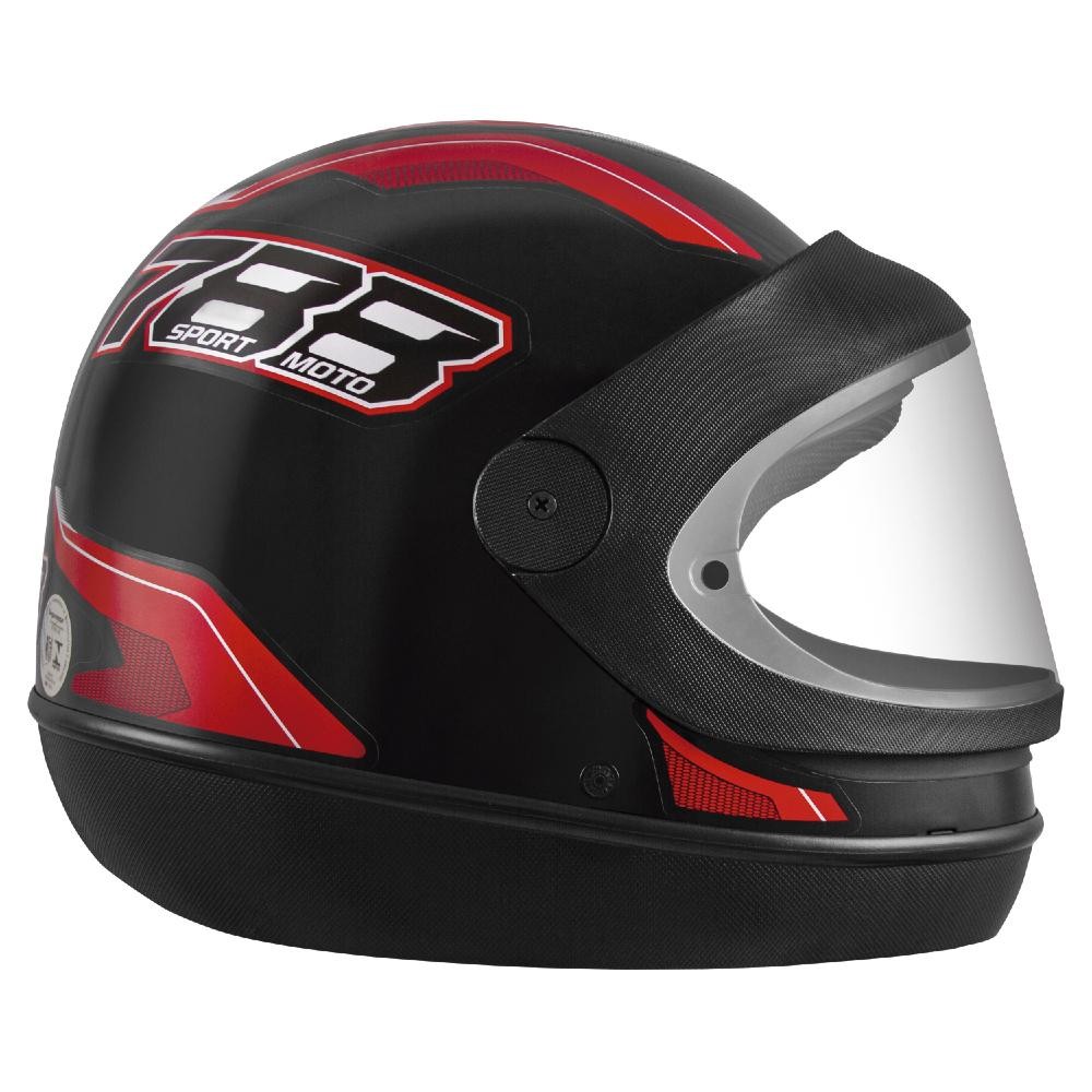 Capacete Moto SM Automático Pro Tork New Preto e Vermelho 58 em Oferta na Shopee