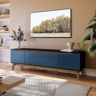 Rack Kappesberg 3 Portas Preto Fosco/Azul Profundo 180cm em Oferta na Shopee