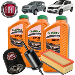 KIT TROCA DE ÓLEO 5W30 LUBRAX + FILTROS MOBI UNO (1.0 4C 2017 2018 2019 2020)