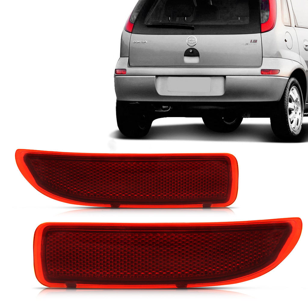 Refletor Parachoque Traseiro Corsa 2002 2003 2004 2005 2006 2007 2008 2009 2010 2011 2012 Rubi