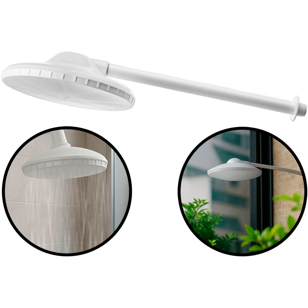 Chuveiro De Parede Ducha Fria Sem Registro Chuveirão Piscina Praia Jardim Área Externa 8 Polegadas Herc	 em Oferta na Shopee