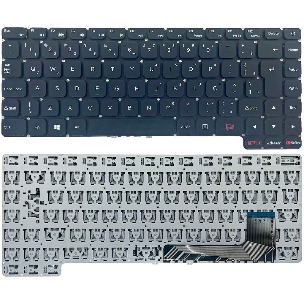 Teclado Para Notebook Positivo Motion C4120f C4128e C41tei - Gray C4128e C4128ei C4128e-s Preto