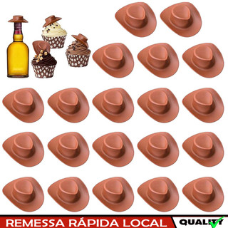 20 peças Mini Chapéus De Cowboy Decoração De Festa Casa para bonecas, artesanato (Marrom)