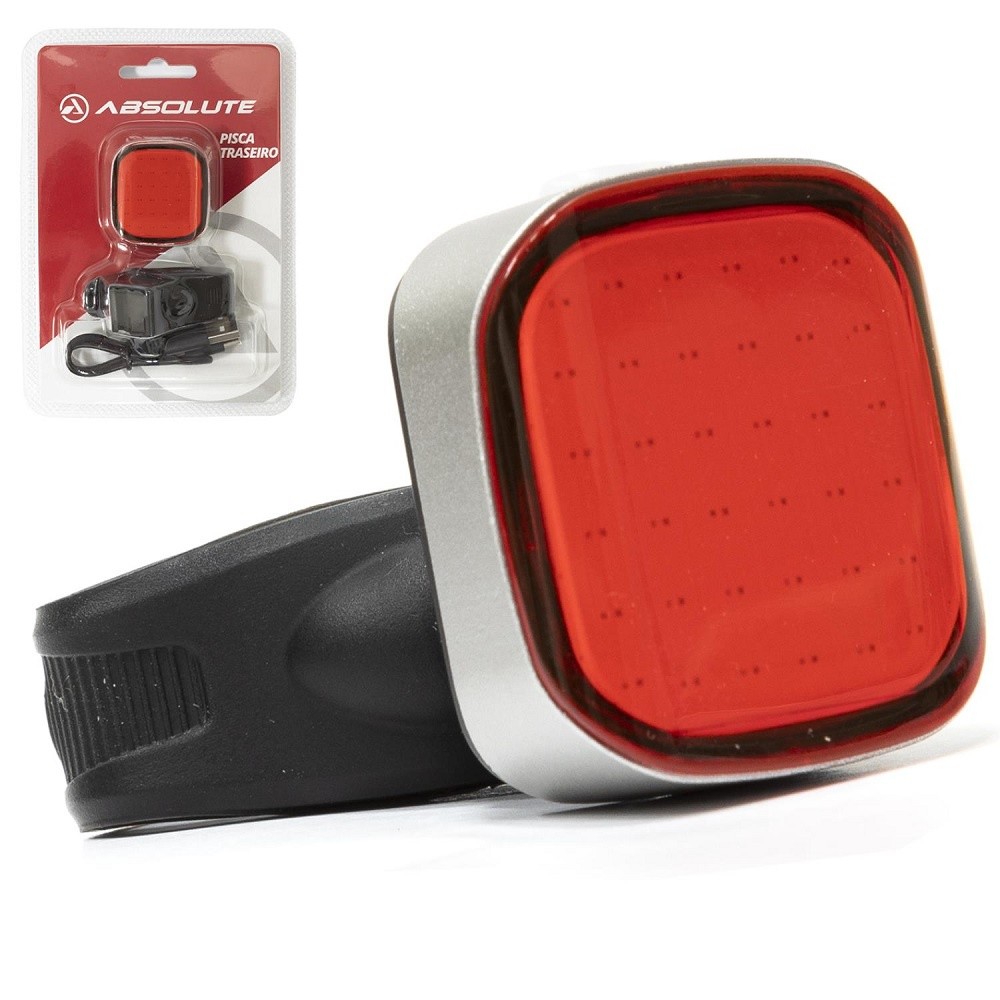 Pisca Sinalizador Traseiro Absolute Square Bike Farol Usb em Oferta na Shopee