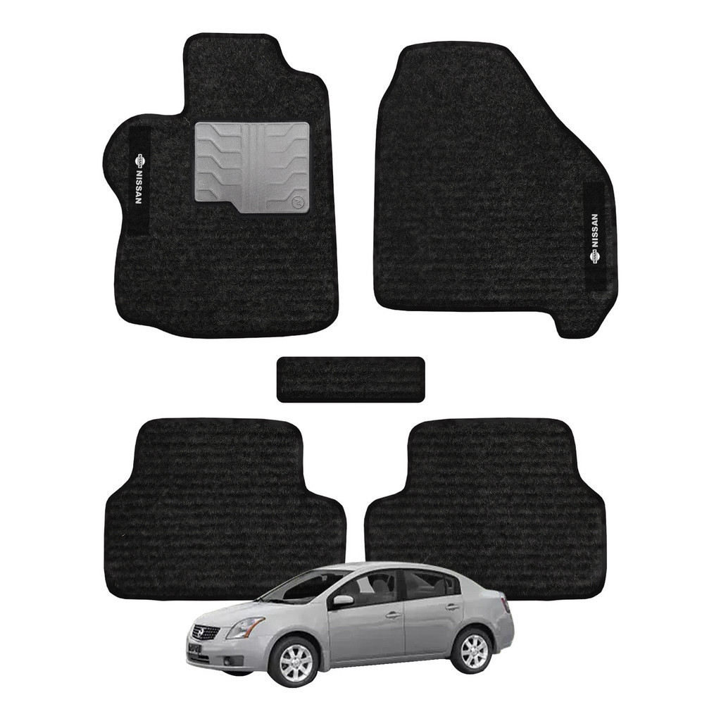 Kit de tapetes 5 peças específico Sentra 2007 08 09 ... 11 12 2013 Carpete Preto