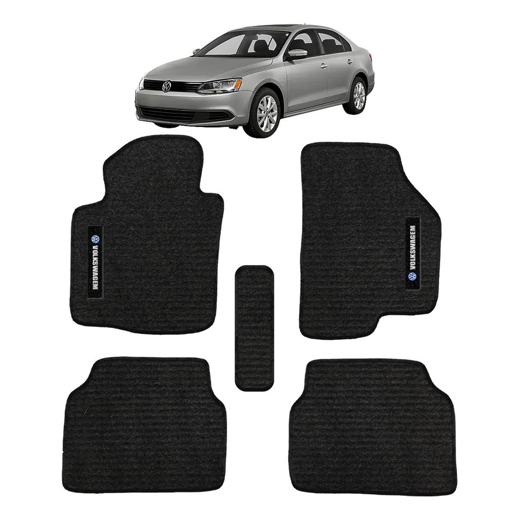 Kit de tapetes 5 peças específico Jetta 2011 12 13 2014 Carpete Preto