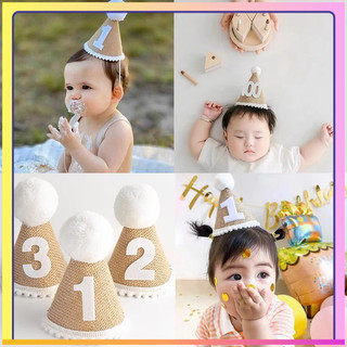 1 ano e 2 anos de idade chapéu de aniversário chapéu de aniversário de bebê chapéu de linho foto adereços 8VON
