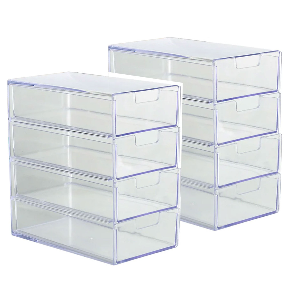 2 GAVETEIRO ORGANIZADOR EM ACRÍLICO 4 GAVETAS MAQUIAGEM E ACESSÓRIOS - PARAMOUNT