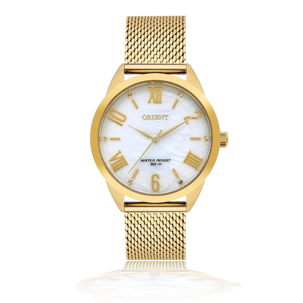 Relógio De Pulso Orient Feminino Dourado Original FGSS0206B1KX