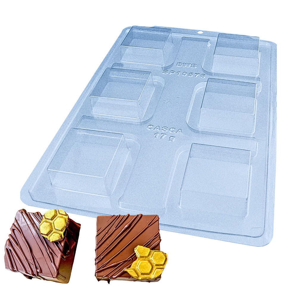 Forma Chocolate Pão de Mel Quadrado G 3704 c/ Silicone Bwb em Oferta na Shopee