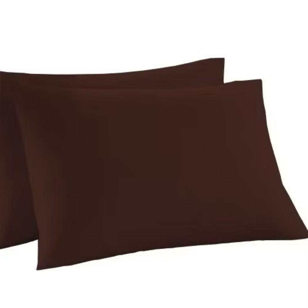 Par de Fronha Micropercal 70x50 cm / hotel Lisa Para Travesseiro Com Bainha Tabaco