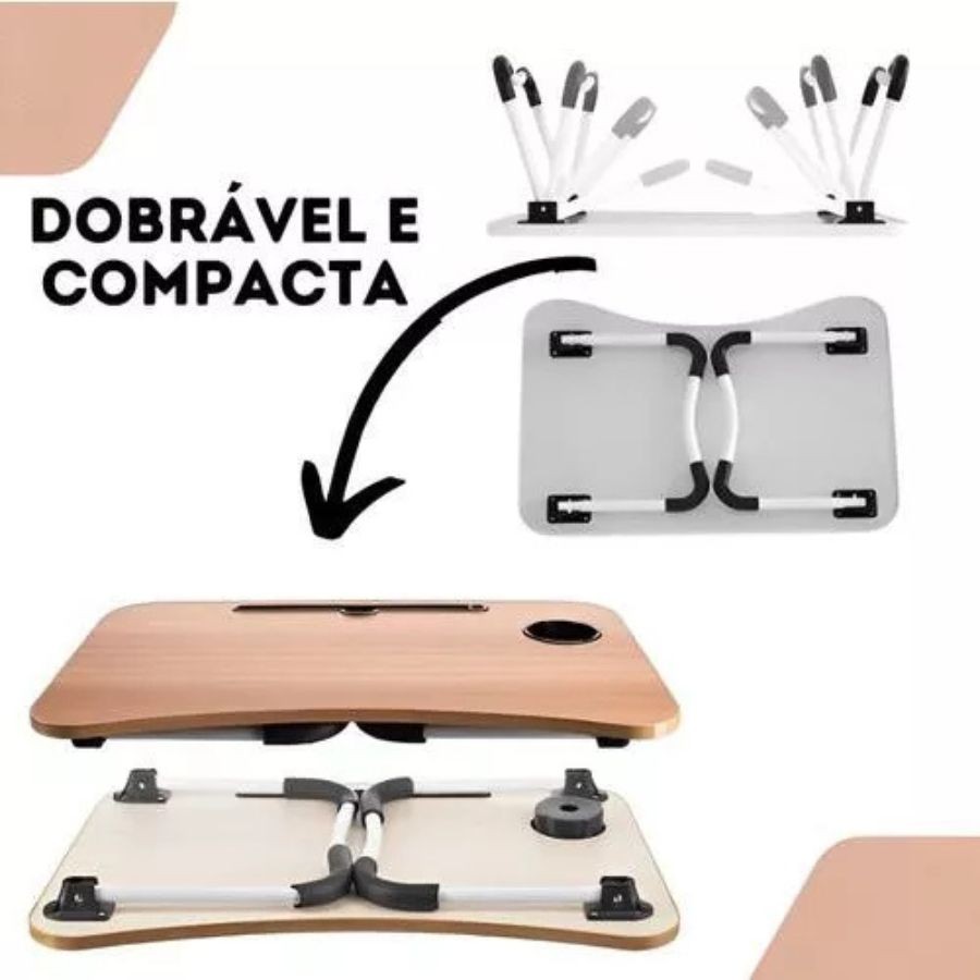 Mesa Portátil Dobrável Cama Sofá Suporte Notebook Tablet Refeição Home Office Mesinha Apoio Multiuso