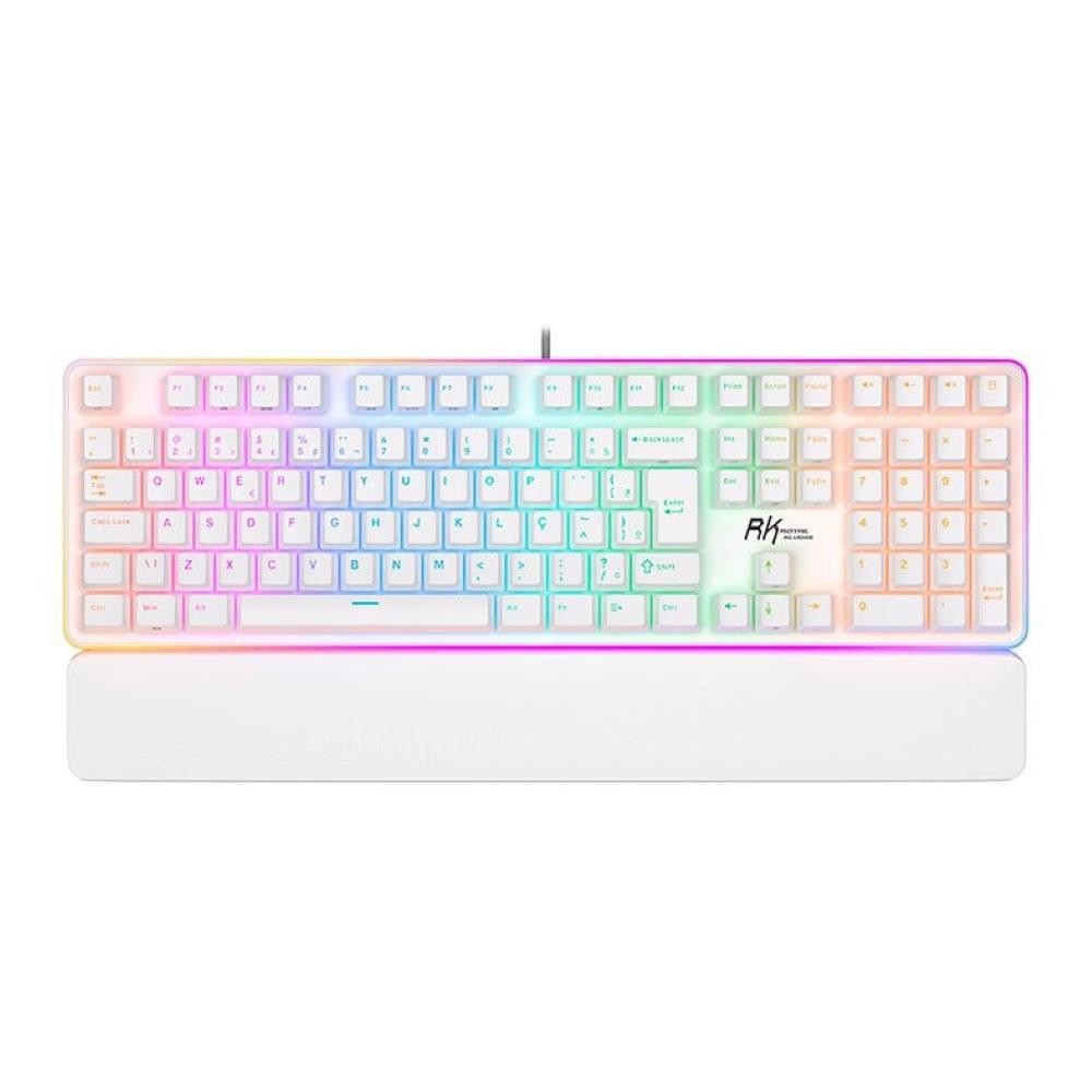 Teclado Mecanico Gamer Royal Kludge RK918, RGB, ABNT2, Switch Red, Branco, RK918