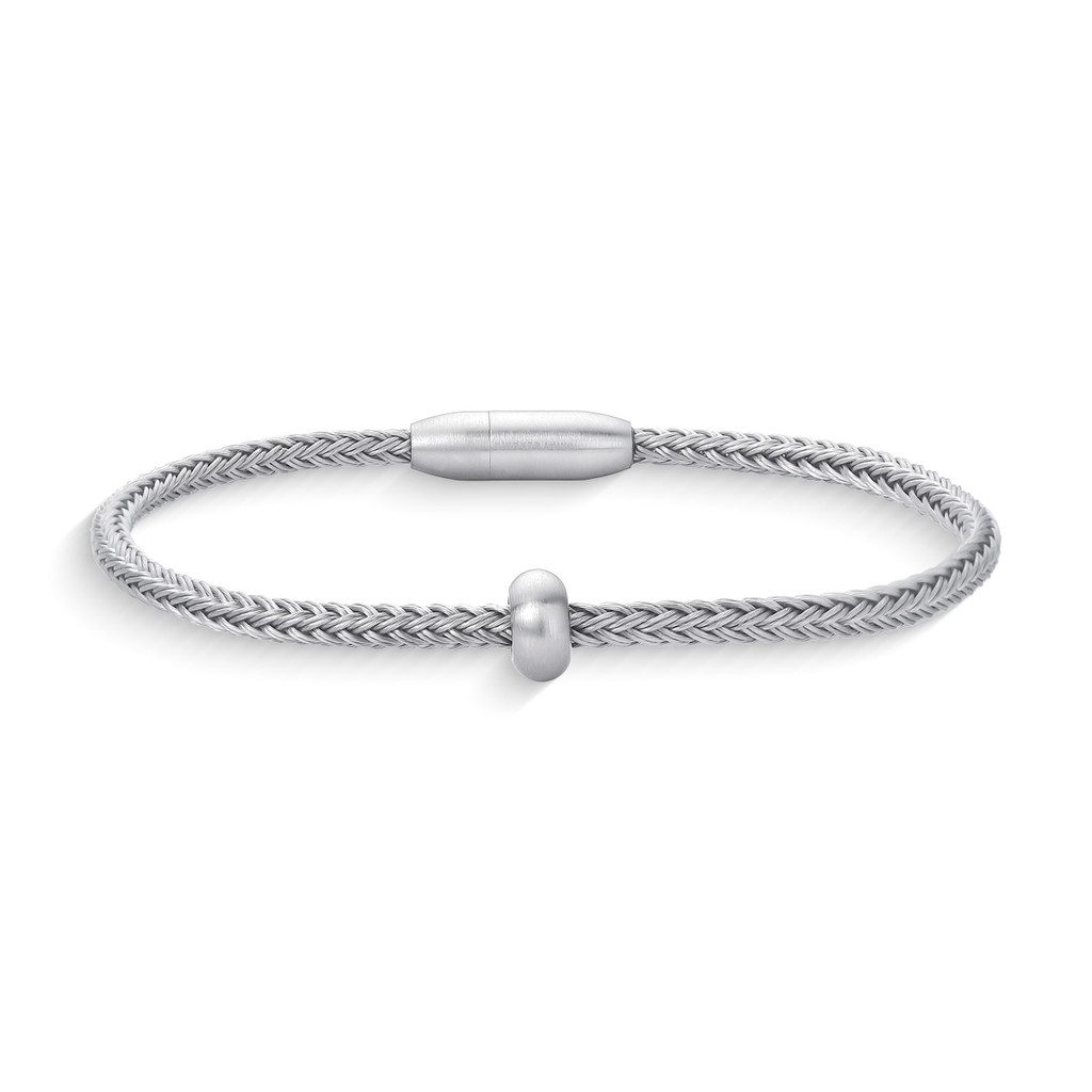 Pulseira Masculina Fio de Aço Inoxidável Prata com Esfera Minimalista em Oferta na Shopee