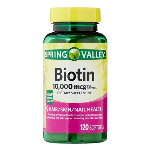 Biotina 10.000 Mcg Spring Valley 120 Softgels Original Lacrado Importado Estados Unidos