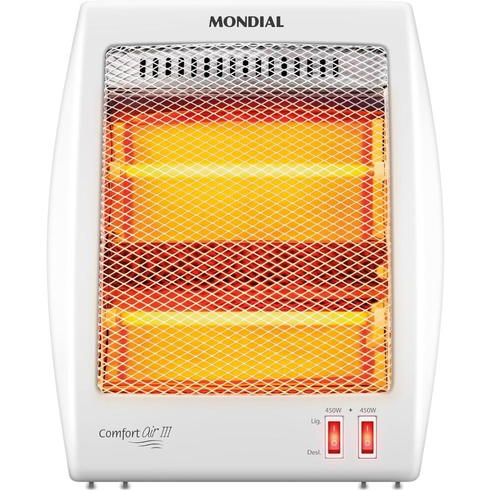 Aquecedor Elétrico Mondial Comfort Air III 900W Branco/Cinza 220V - A-16 em Oferta na Shopee