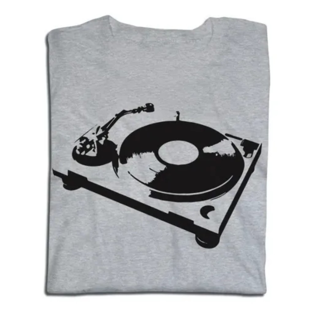 Camisa Camiseta Toca Discos Vinil Música Aparelho Antigo
