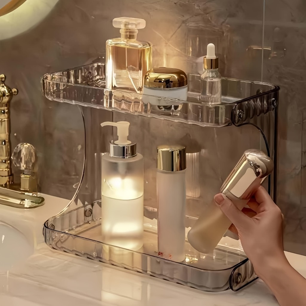Prateleira Organizador Diamante Acrílico Porta Maquiagem Suporte Multiuso De Mesa em Oferta na Shopee