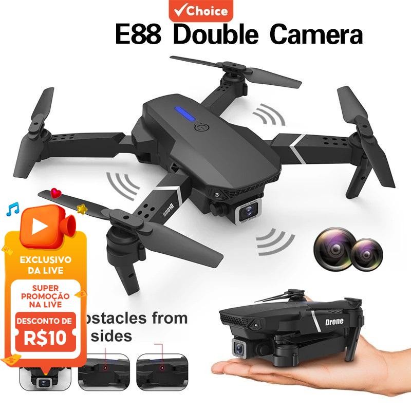 E88 Pro Drone HD Câmera Dupla Posicionamento WiFi FPV Altura Manter Profissional Quadricóp...