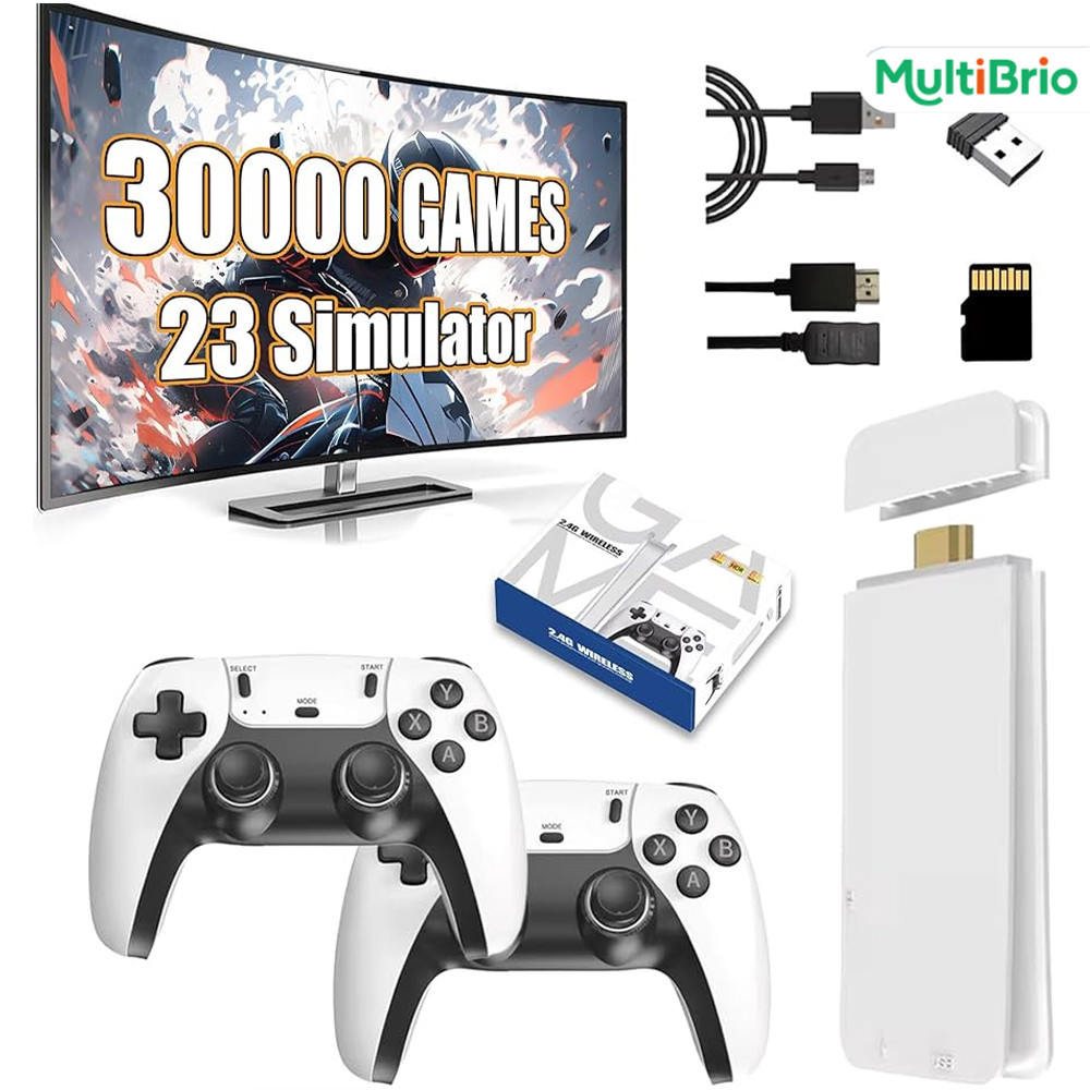 Suporte 2 consoles portáteis sem fio. Controle retrô (jogo 10k, 4K), GameStick M15 PRO4K (64 GB, jogo 20k).