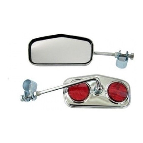 Retrovisor Espelho Bicicletas, Cromadoc/Refletor Pentagonal Unidade