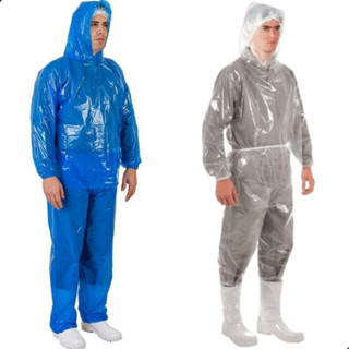 Conjunto Plástico Chuva Motoboy Com Elástico Impermeável (Capa com Capuz e Calça) em Oferta na Shopee