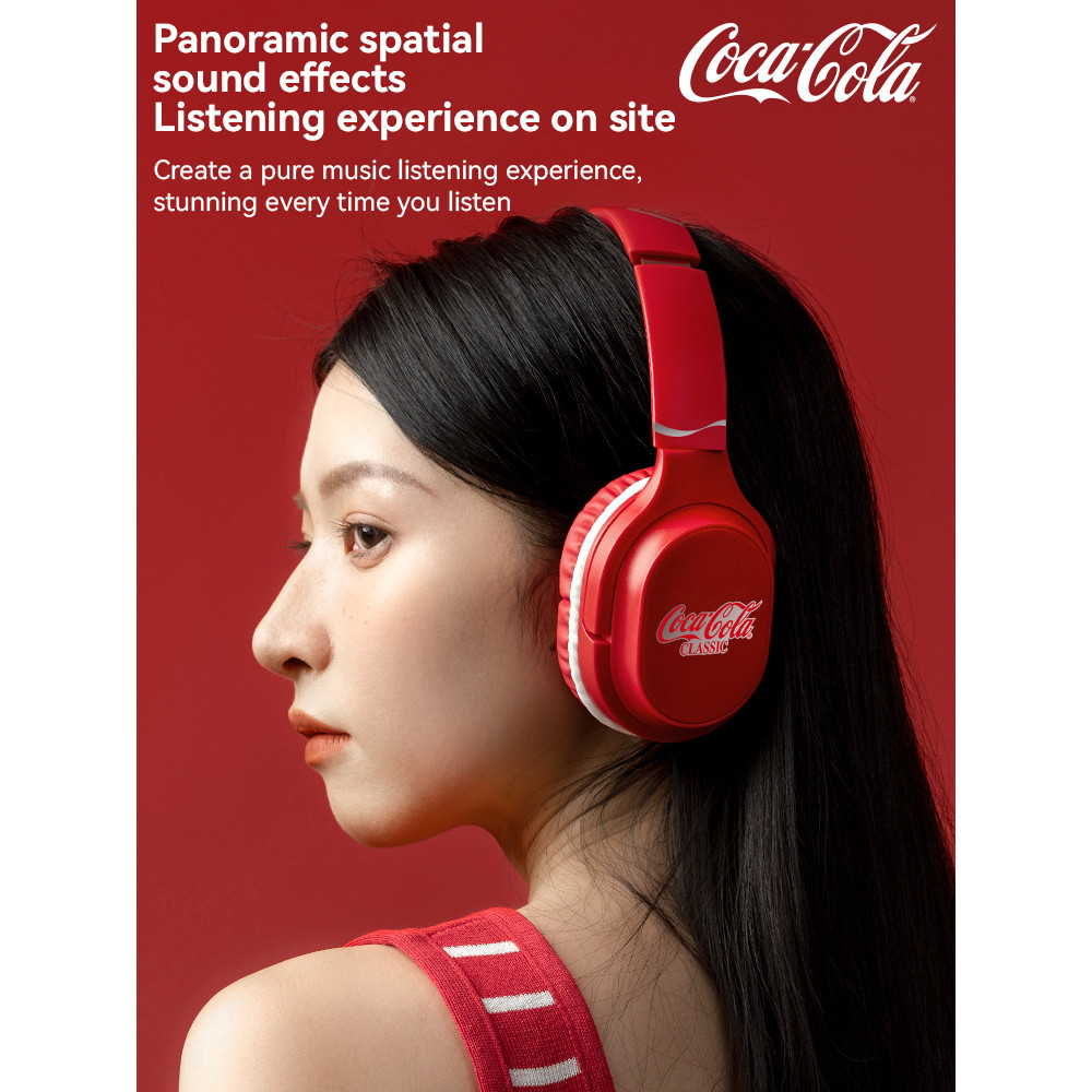 Detalhes do Controle De Toque De Fones De Ouvido Bluetooth T18 Da Marca Coca-Cola + Cancelamento De Ruído De 46dB | 5.3 Vida Útil Ba