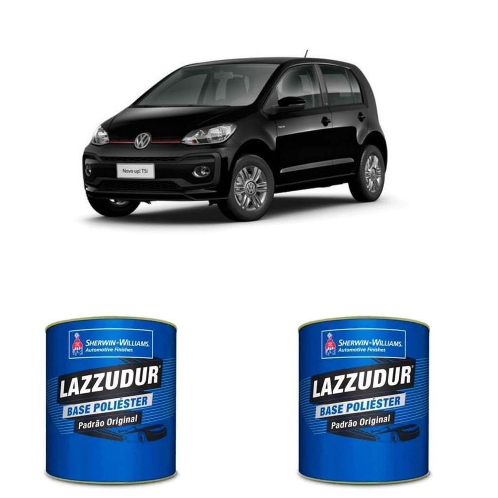 KIT 2 TINTA AUTOMOTIVA PRETO NINJA 95/06 900ML LAZZUDUR em Oferta na Shopee