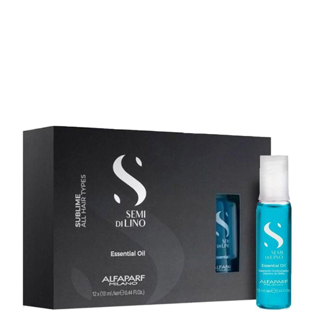 Alfaparf Semi Di Lino Essential Oil  Azul Tratamento Condicionador Intensivo de Brilho - 12 ampolas