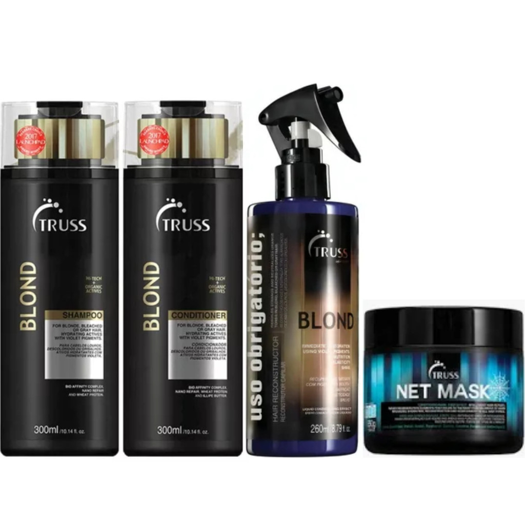 Truss Blond Shampoo e Condicionador + Uso Obrigatório Blond + Net Mask 550g