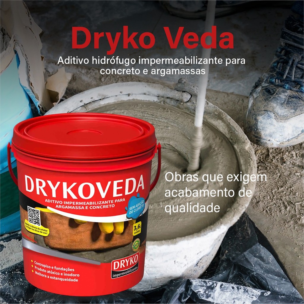 Aditivo Impermeabiliza Argamassa E Concreto Dryko Balde 18l · foto 2