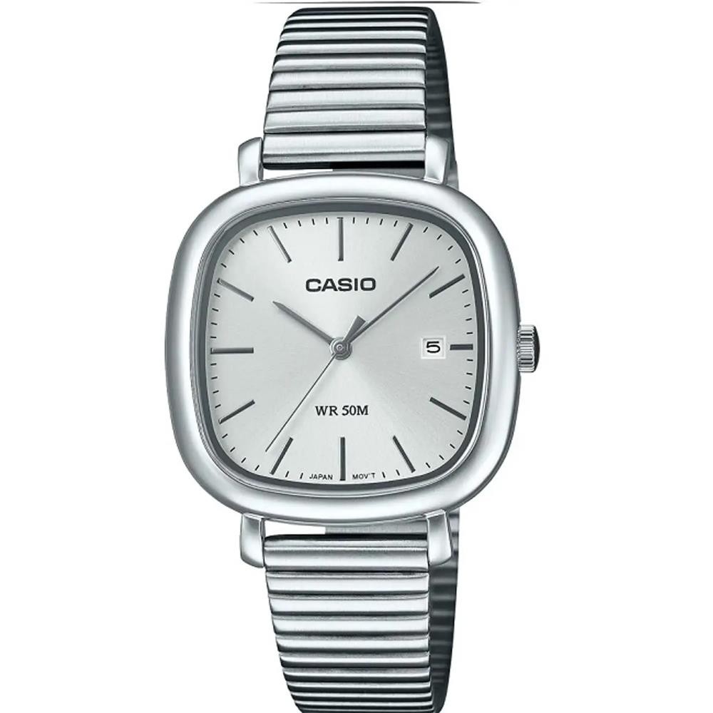 Relógio Casio Feminino Ref: Ltp-B166d-7avdf Retangular Aço Prateado