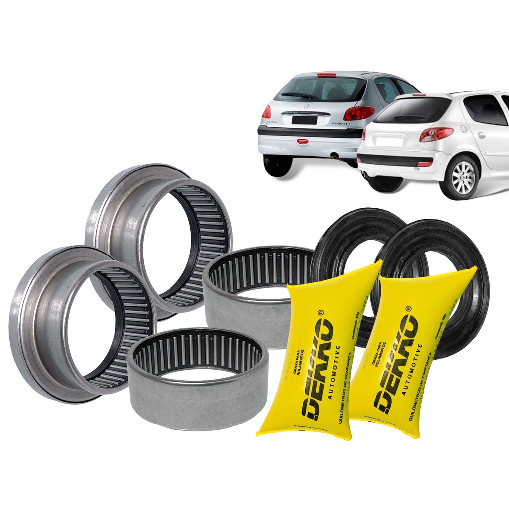 Kit Rolamento Peugeot 206 207 Eixo Traseiro 47mm P/2 Lados