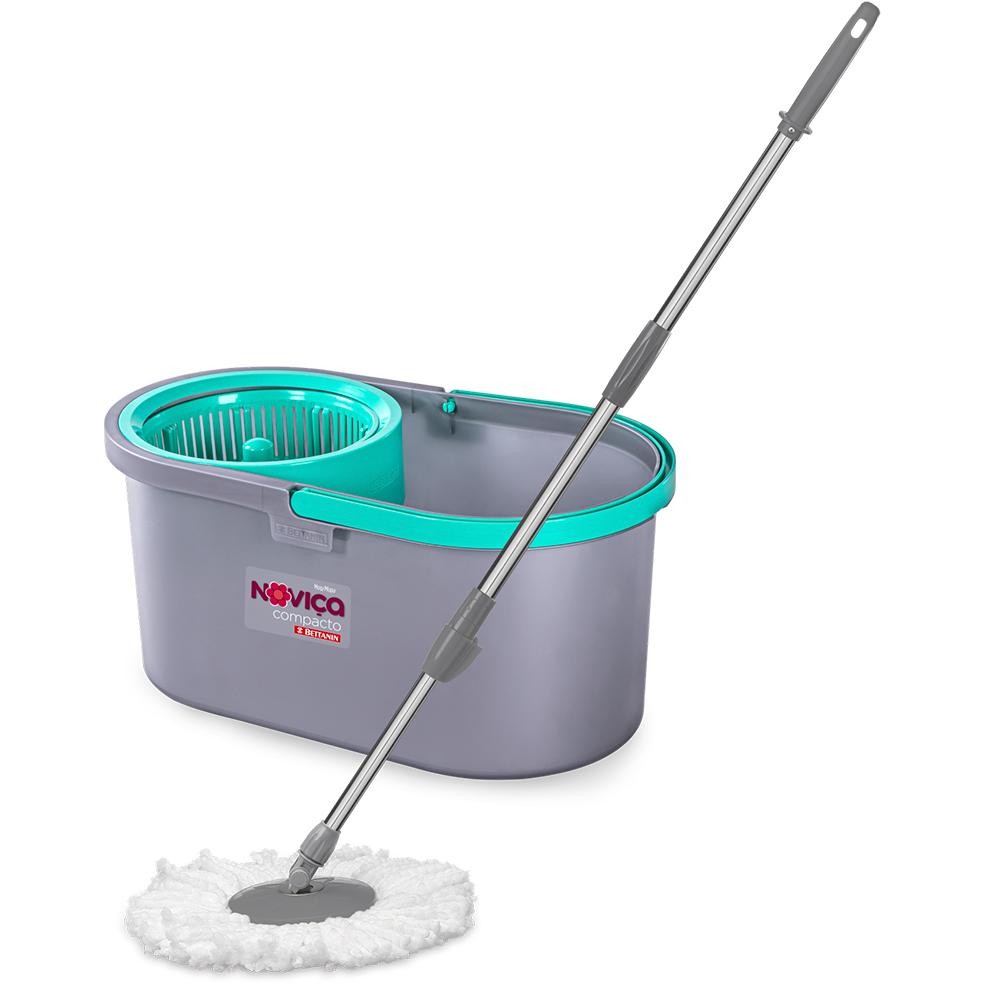 Mop Compacto Lava e Seca com Balde de 10 Litros Cabo Ergonômico Noviça Bettanin