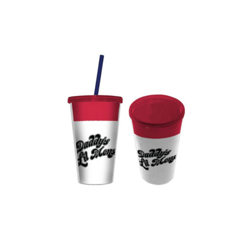 Copo de Acrilíco Harley Quinn  c/ Canudo 500ml Urban