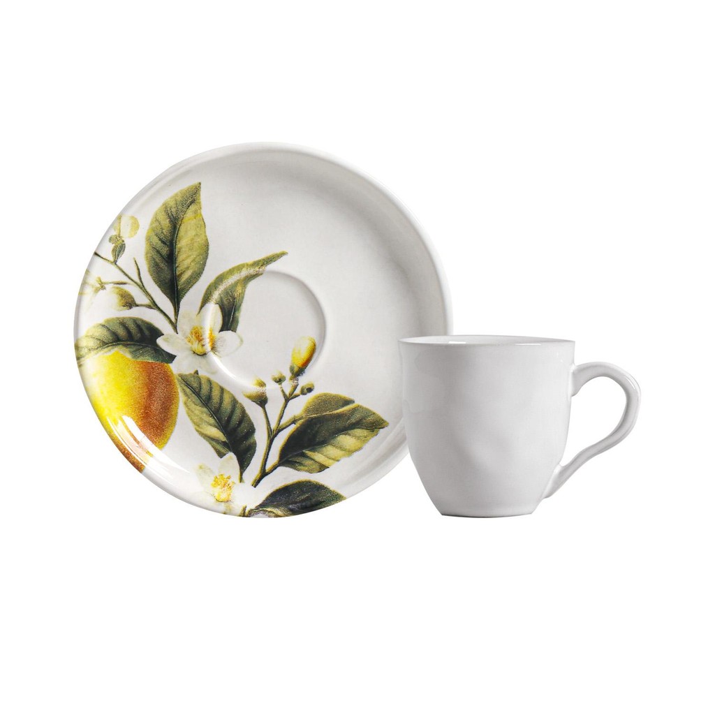 Conjunto com 6 Xícaras De Café com 6 Pires Bio Limonata