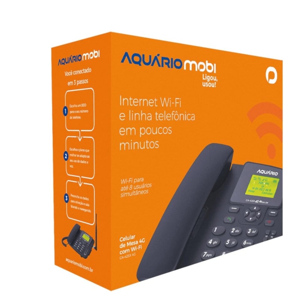 TELEFONE CELULAR FIXO DE MESA AQUARIO 4G COM WIFI DUAL CHIP em Oferta na Shopee