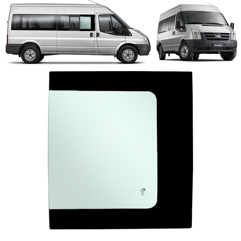 VIDRO LATERAL TRANSIT 2008 A 2013 COM SERIGRAFIA LADO DIREITO (CURVO) V1