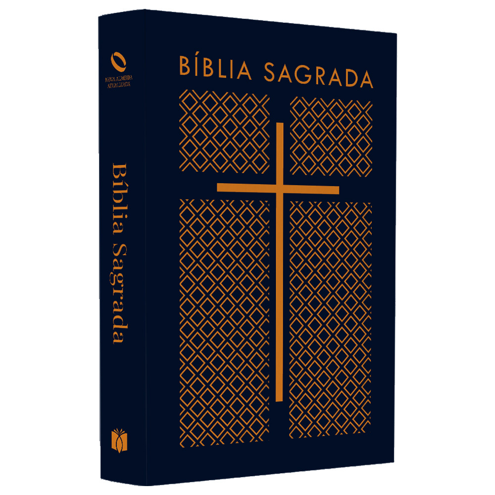 Bíblia Sagrada Cruz Azul Tracejado | NAA | Letra Normal | Capa Ilustrada