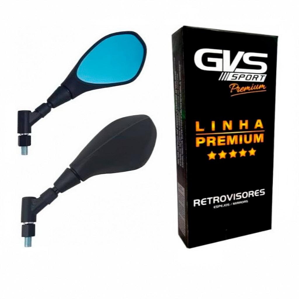 Retrovisor GVS BMW GS650 F800 Giro 360° Rosca Yamaha Lente Convexa Azul Anti Reflexo em Oferta na Shopee