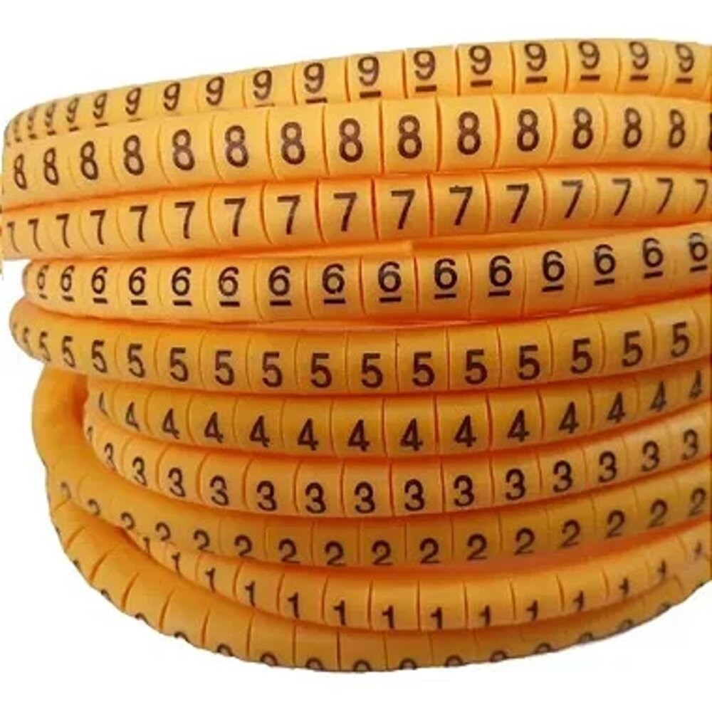 ANILHA PARA CABO 2,5 A 4MM EC1 NUMEROS 1000 PECAS PARA IDENTIFICACAO DE FIOS