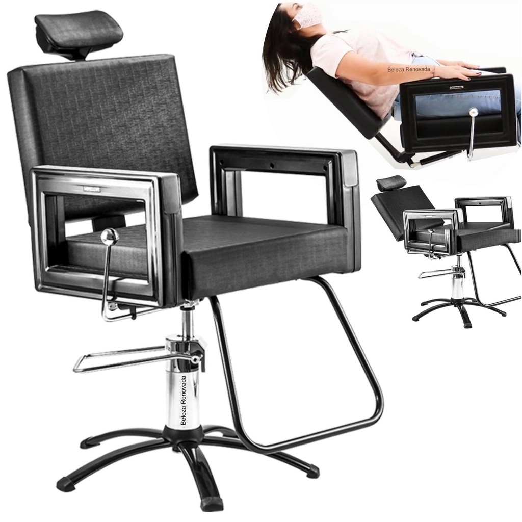 CAD SQUARE RECL 3770 RPP BLACK ENCOSTO RECLINAVEL PÉ ESTRELA em Oferta na Shopee