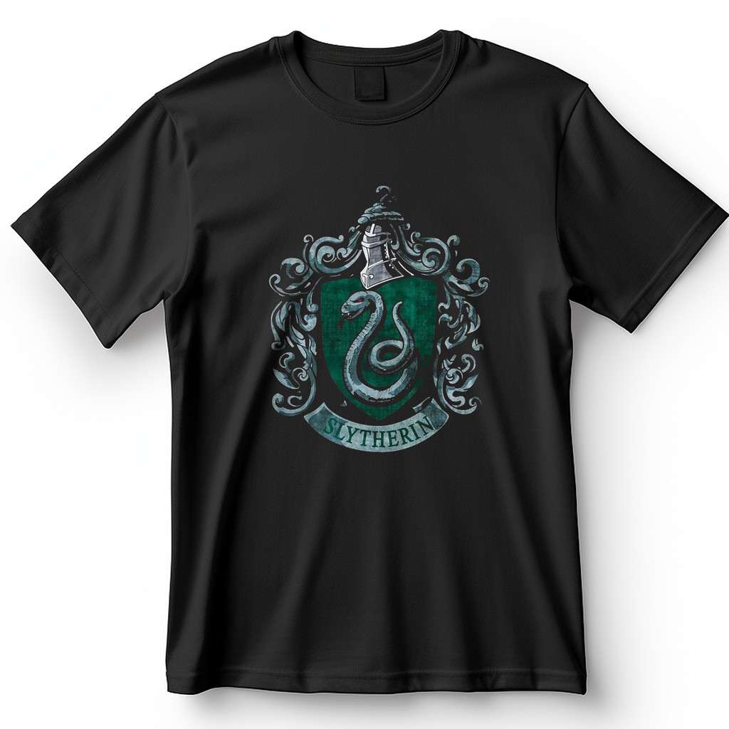 Camiseta Brasão Sonserina Hogwarts Harry Potter Slytherin Blusa Camisa 100% Algodão