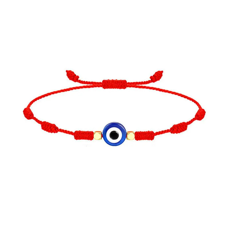 Pulseira Vermelha 7 Nós Cabala Olho Grego Kabballah Proteção