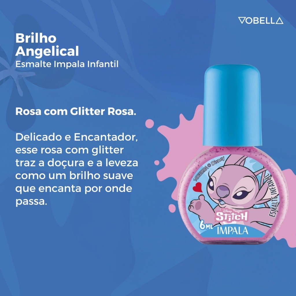 Esmalte Impala Kids Stitch Brilho Angelical Glitter Disney · foto 2
