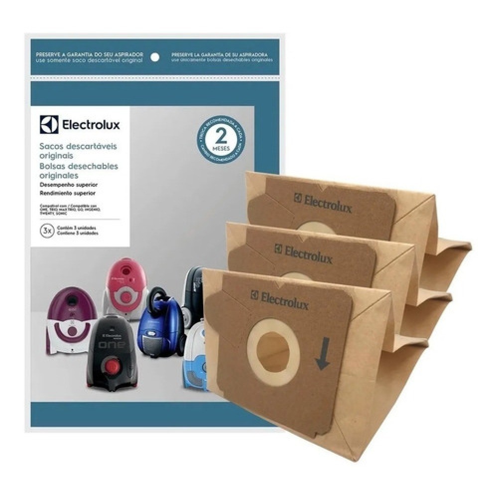 Saco Descartável Original Electrolux One/trio/maxtrio/go 3un