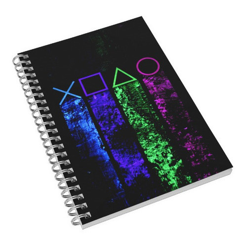 Caderno Universitário Play Station Video Juegos 1, 10 e 15 Matérias Escolar Capa Dura Animes  Desenhos