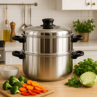 Jogo de Panela Aquecedor de Arroz Cozimento Vapor Legumes e Vegetais Aluminio Banho Maria 3,4 Litros em Oferta na Shopee