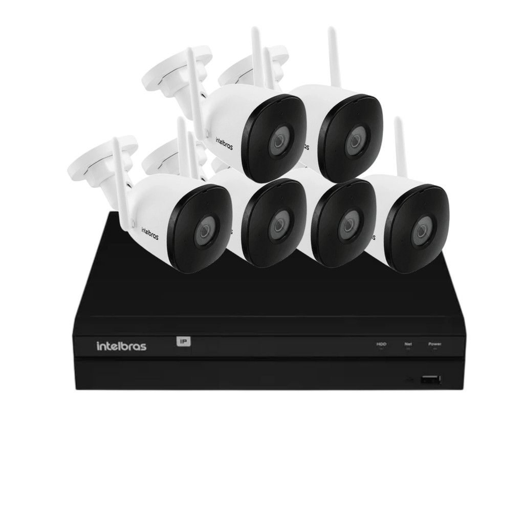 Kit 6 Câmeras Intelbras Im5 Full Hd Nvd 1408 Intelbras Sem Hd