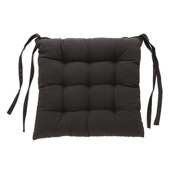 Kit Com 4 Almofada De Cadeira Futton Com Amarração 40x40cm - Preto